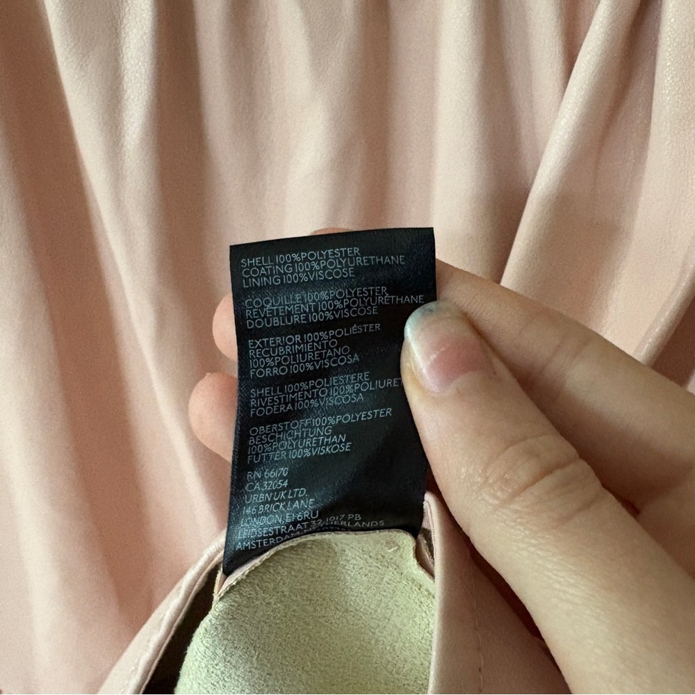 Anthropologie Dress The Somerset Vegan Leather Mini Size Small Pink Fit & Flare - Picture 9 of 11